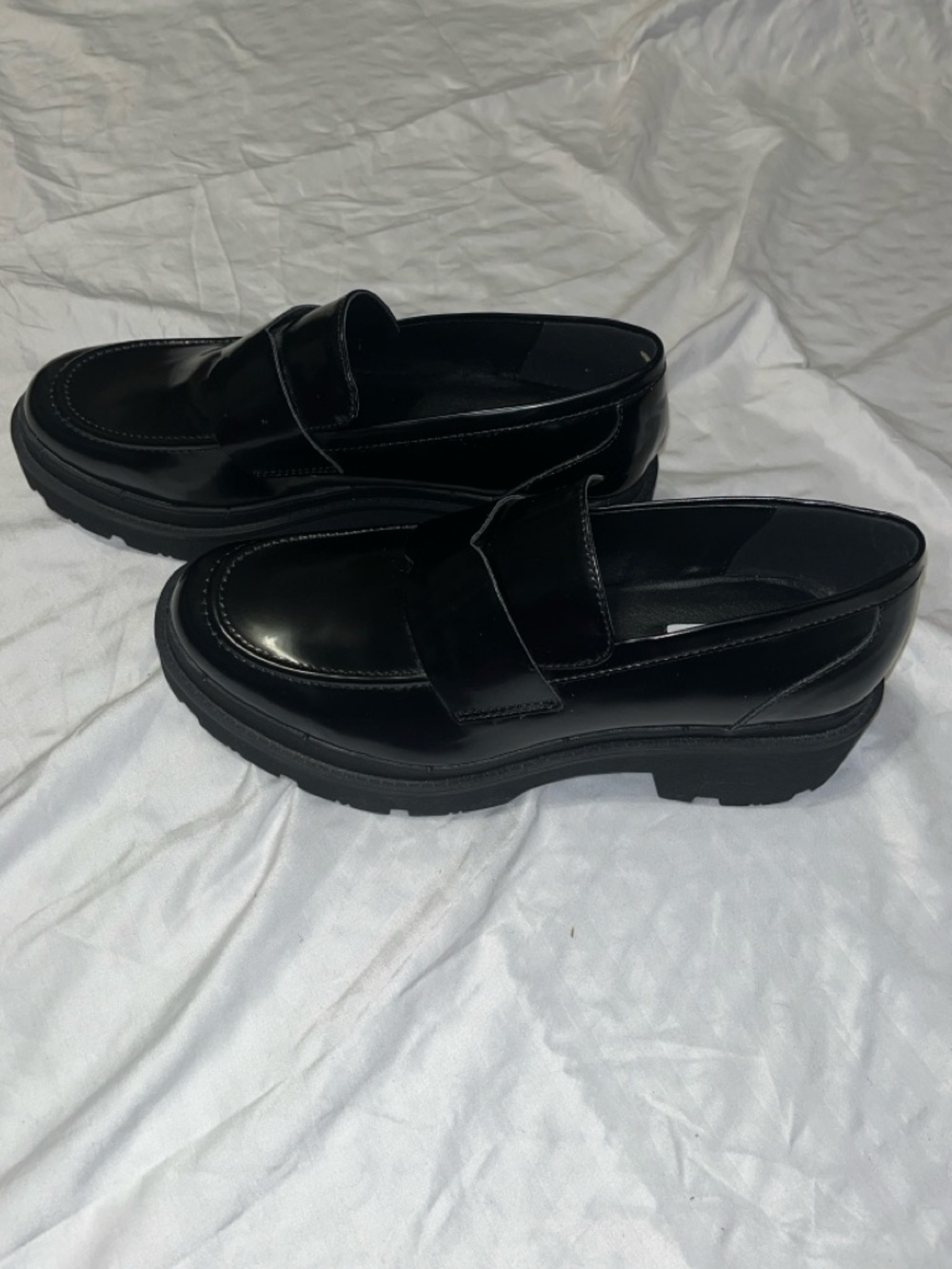 Black Platform Penny Loafers